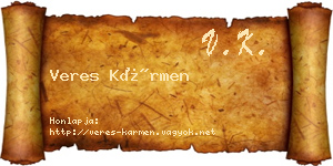 Veres Kármen névjegykártya